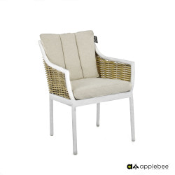 Krzesło z podłokietnikami. (z poduszek) APPLE BEE MILOU 70000661/WHITE