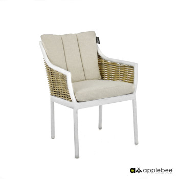 Krzesło z podłokietnikami. (z poduszek) APPLE BEE MILOU 70000661/WHITE