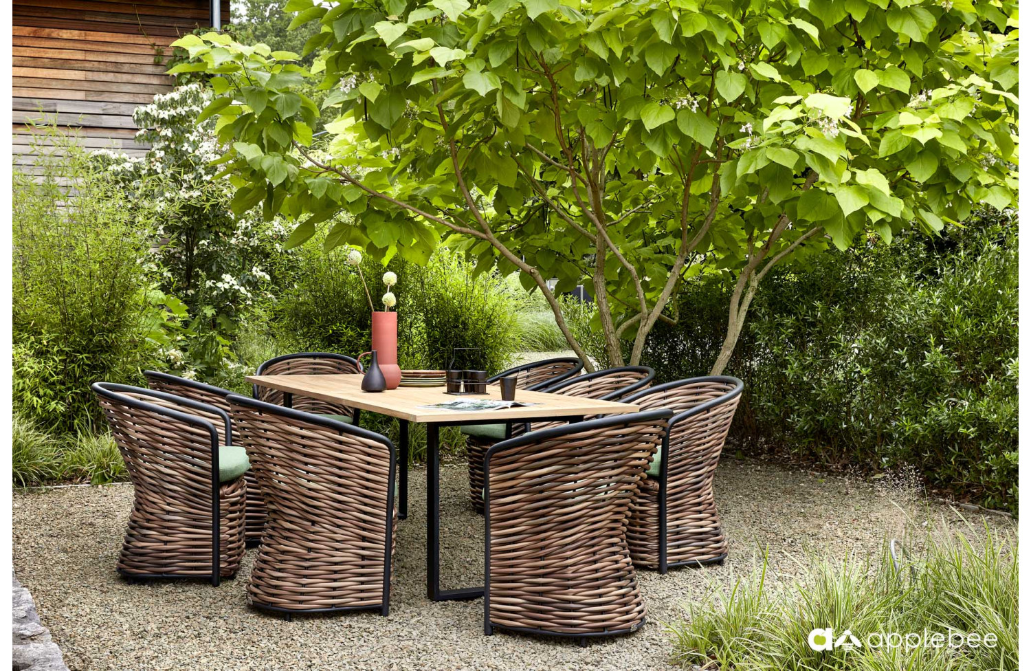 Krzesło z podłokietnikamil (z poduszkami) APPLE BEE 70000032 GREEN