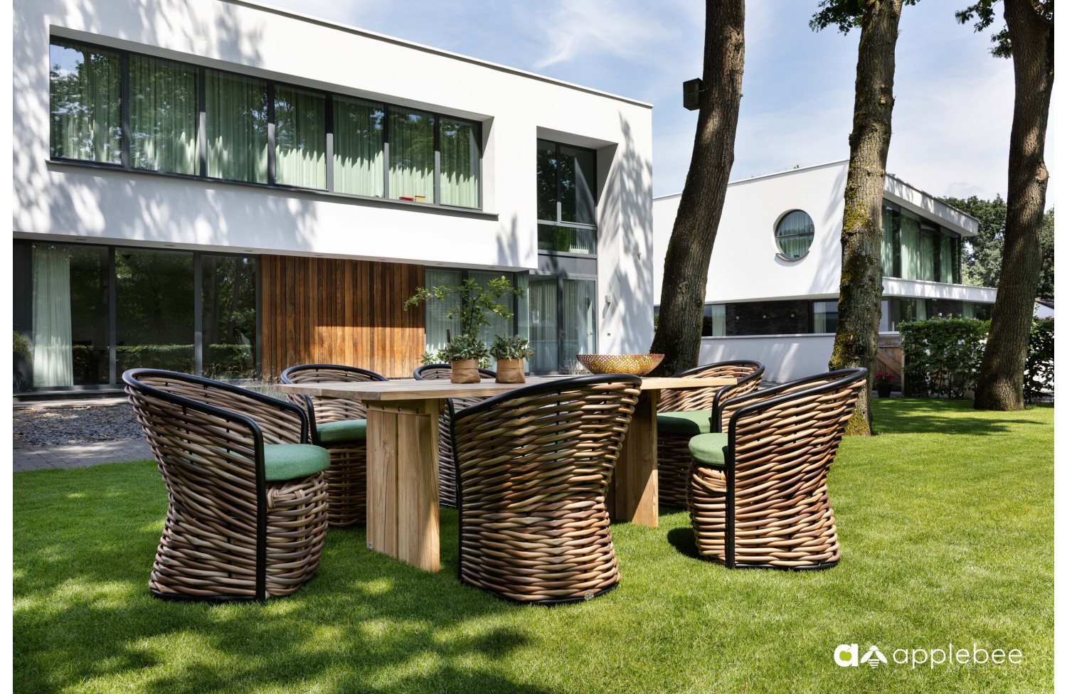 Krzesło z podłokietnikamil (z poduszkami) APPLE BEE 70000032 GREEN