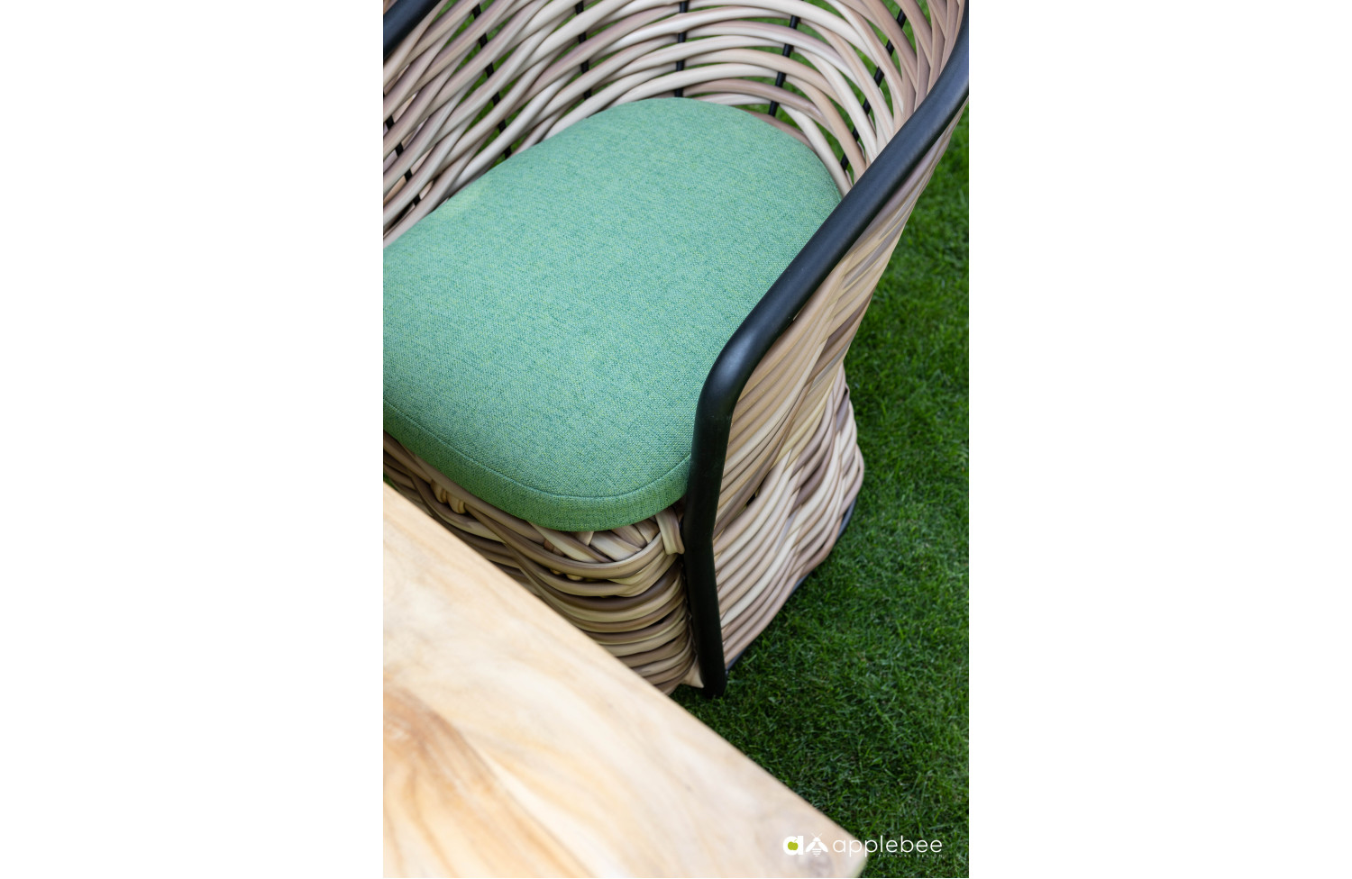 Krzesło z podłokietnikamil (z poduszkami) APPLE BEE 70000032 GREEN