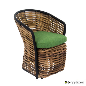 Krzesło z podłokietnikamil (z poduszkami) APPLE BEE 70000032 GREEN