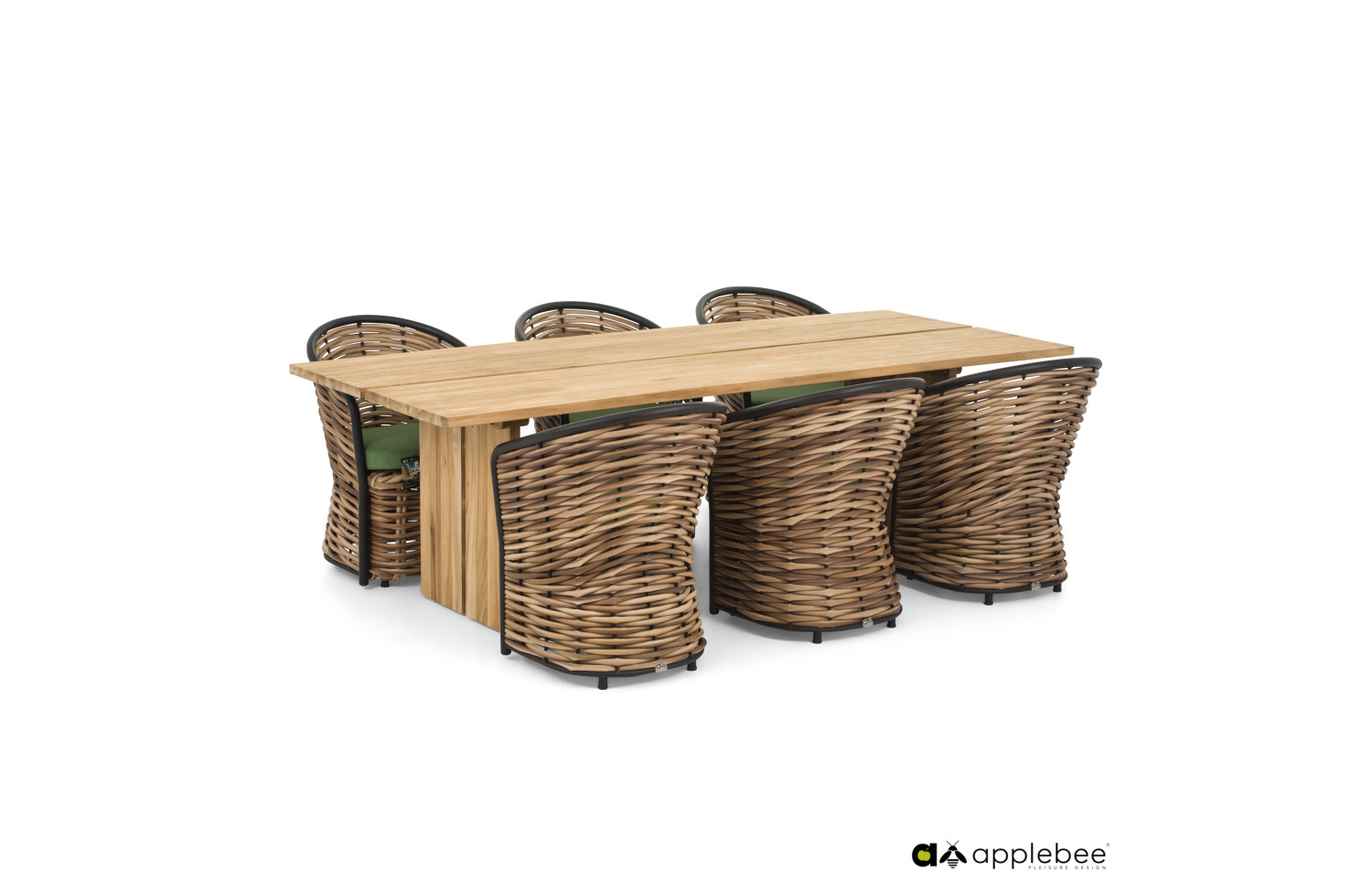 Krzesło z podłokietnikamil (z poduszkami) APPLE BEE 70000032 GREEN