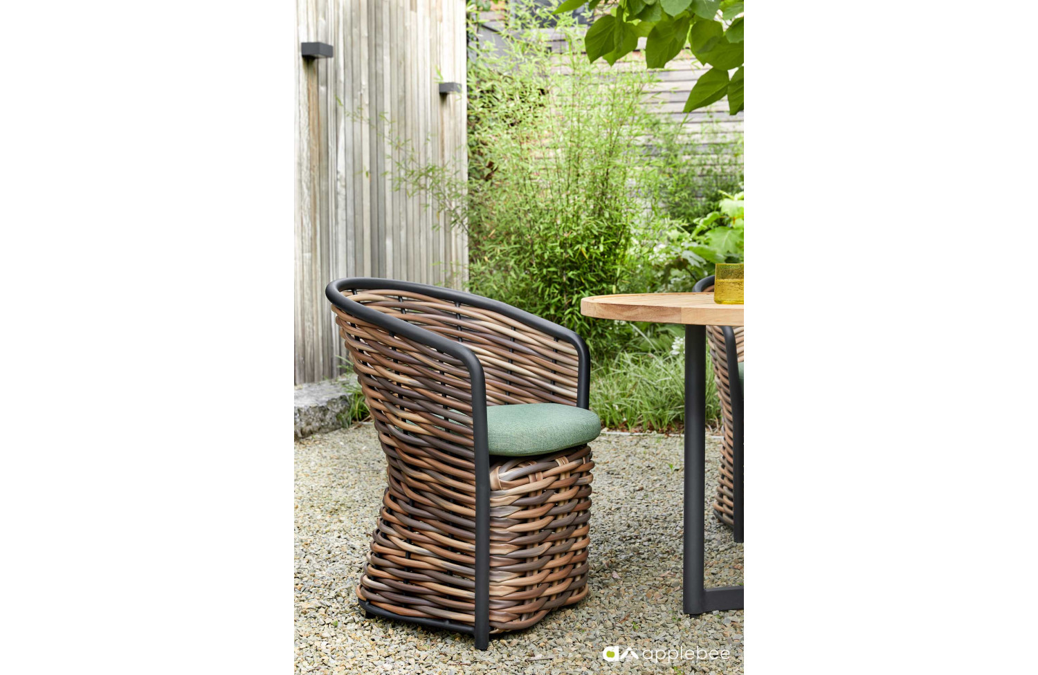 Krzesło z podłokietnikamil (z poduszkami) APPLE BEE 70000032 GREEN