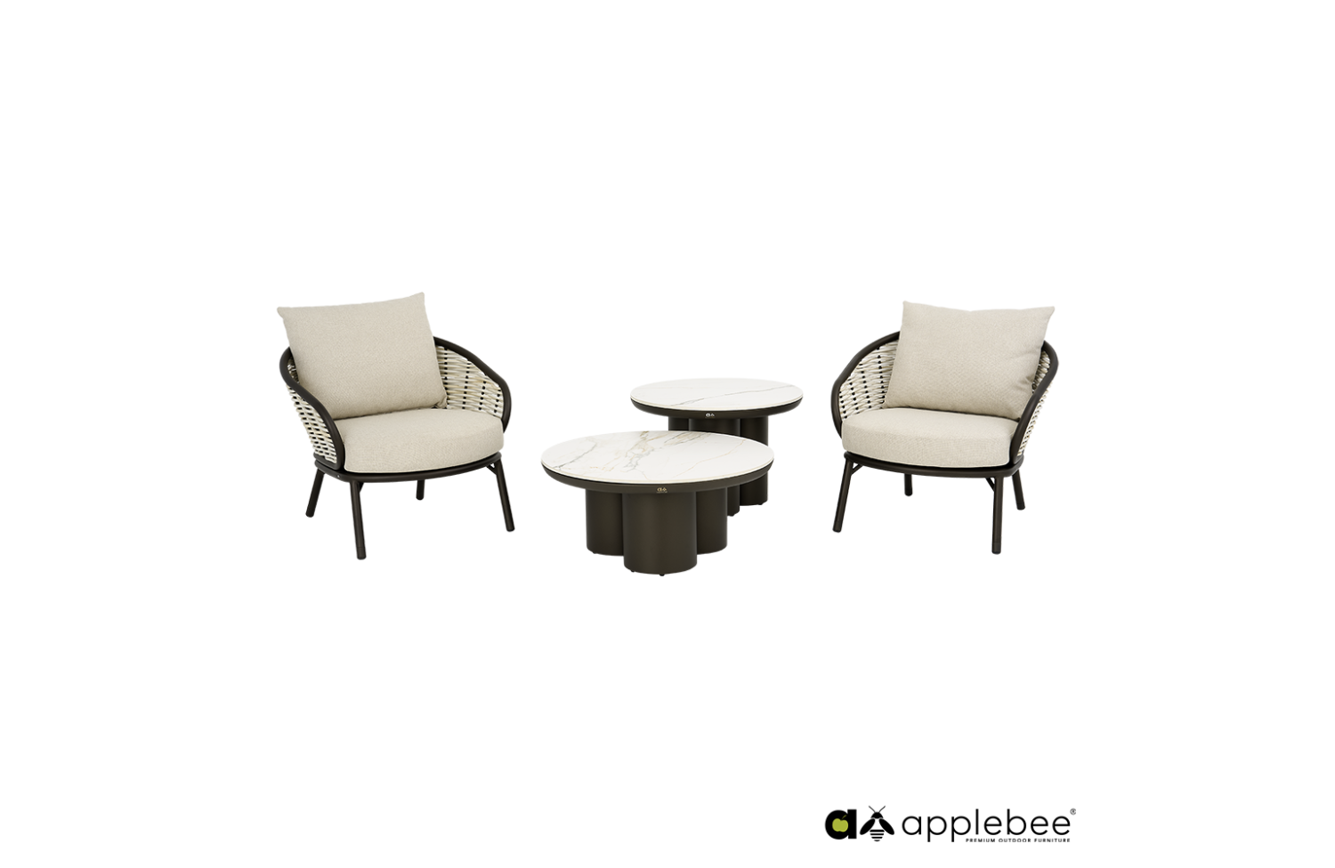 Fotel (z poduszkami) APPLE BEE PINE KEY 72000652 / BRONZE