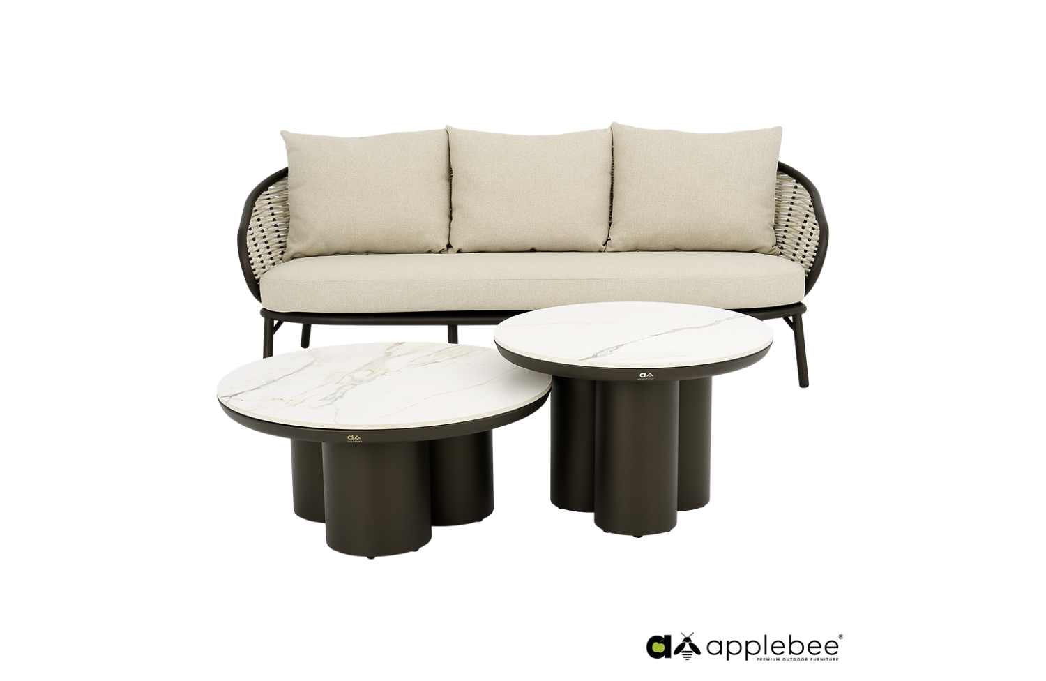 Sofa 3-osobowa (z poduszkami) APPLE BEE PINE KEY 72000654 / BRONZE