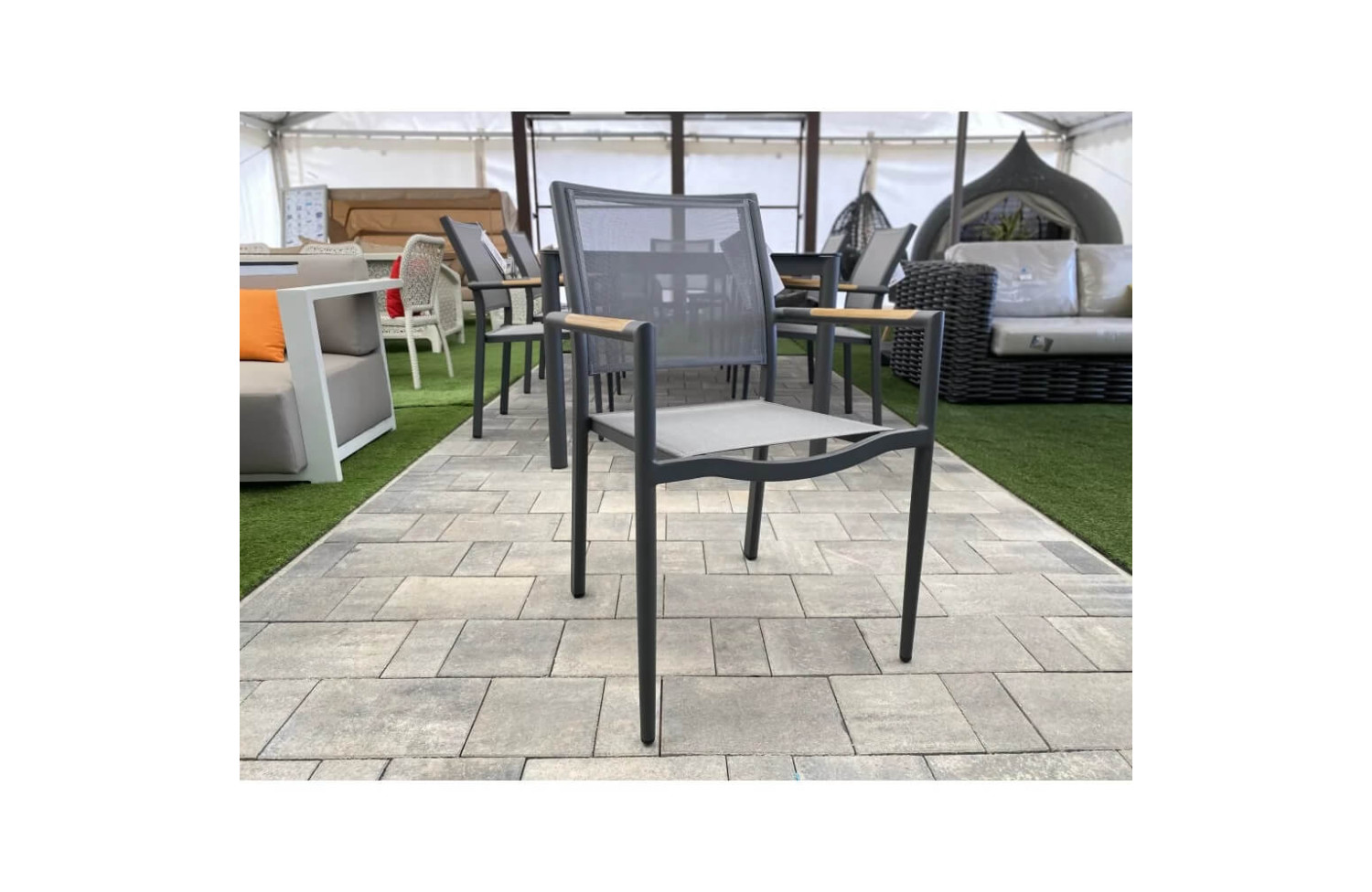 Стілець з підлокітниками COUTURE POLO 91801020-A / ANTHRACITE