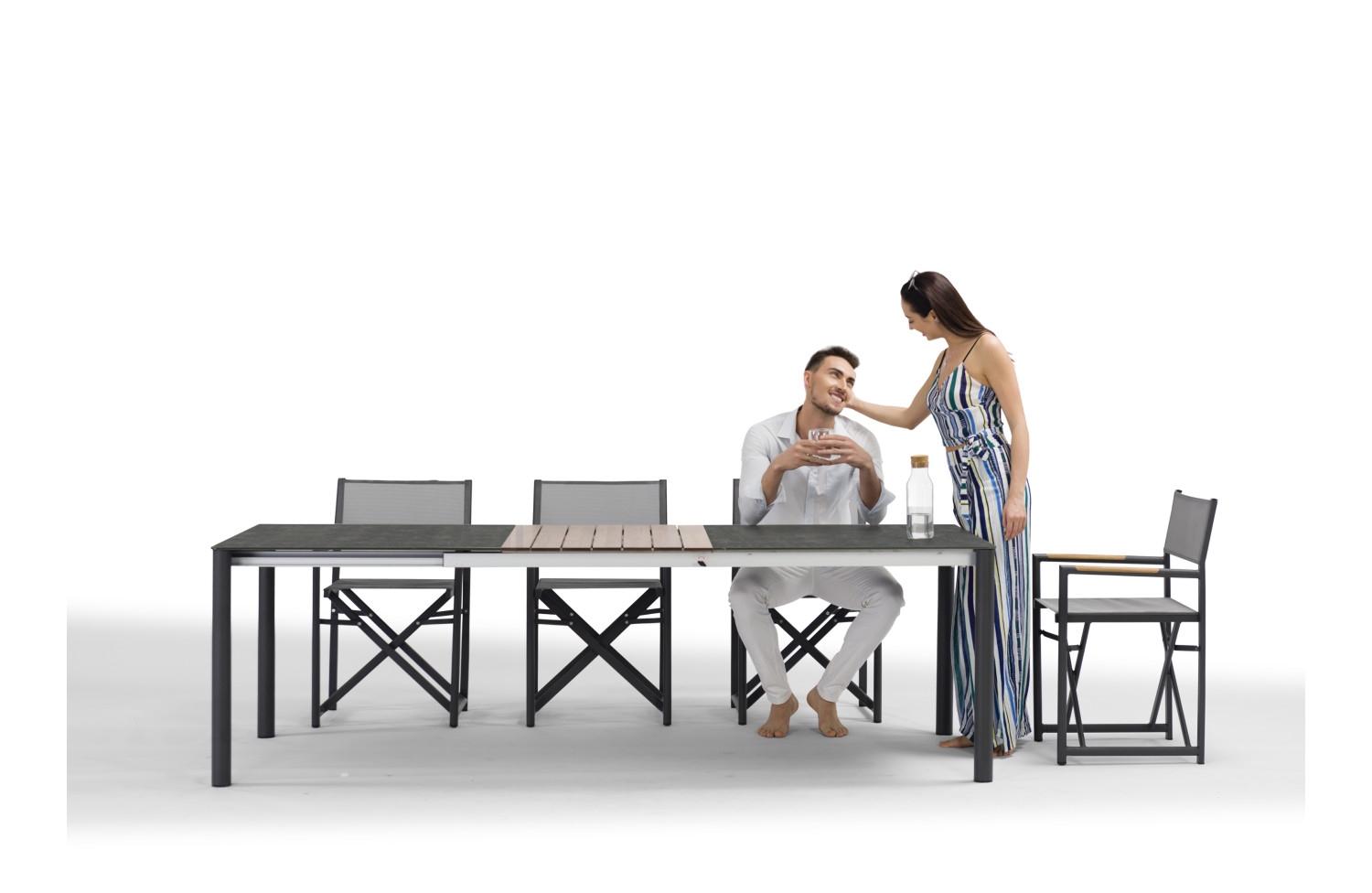 Обідній стіл розкладний 180-246 COUTURE POLO 91801010-A / ANTHRACITE