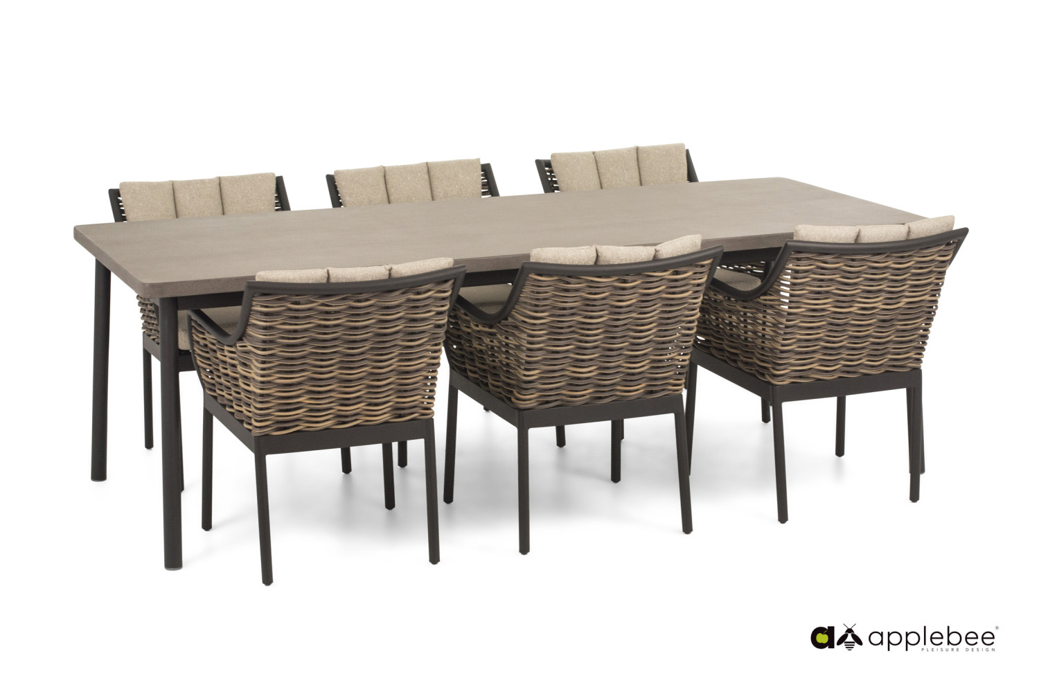 Стілець з підлокітниками (з подушками) APPLE BEE MILOU 70000034/BLACK