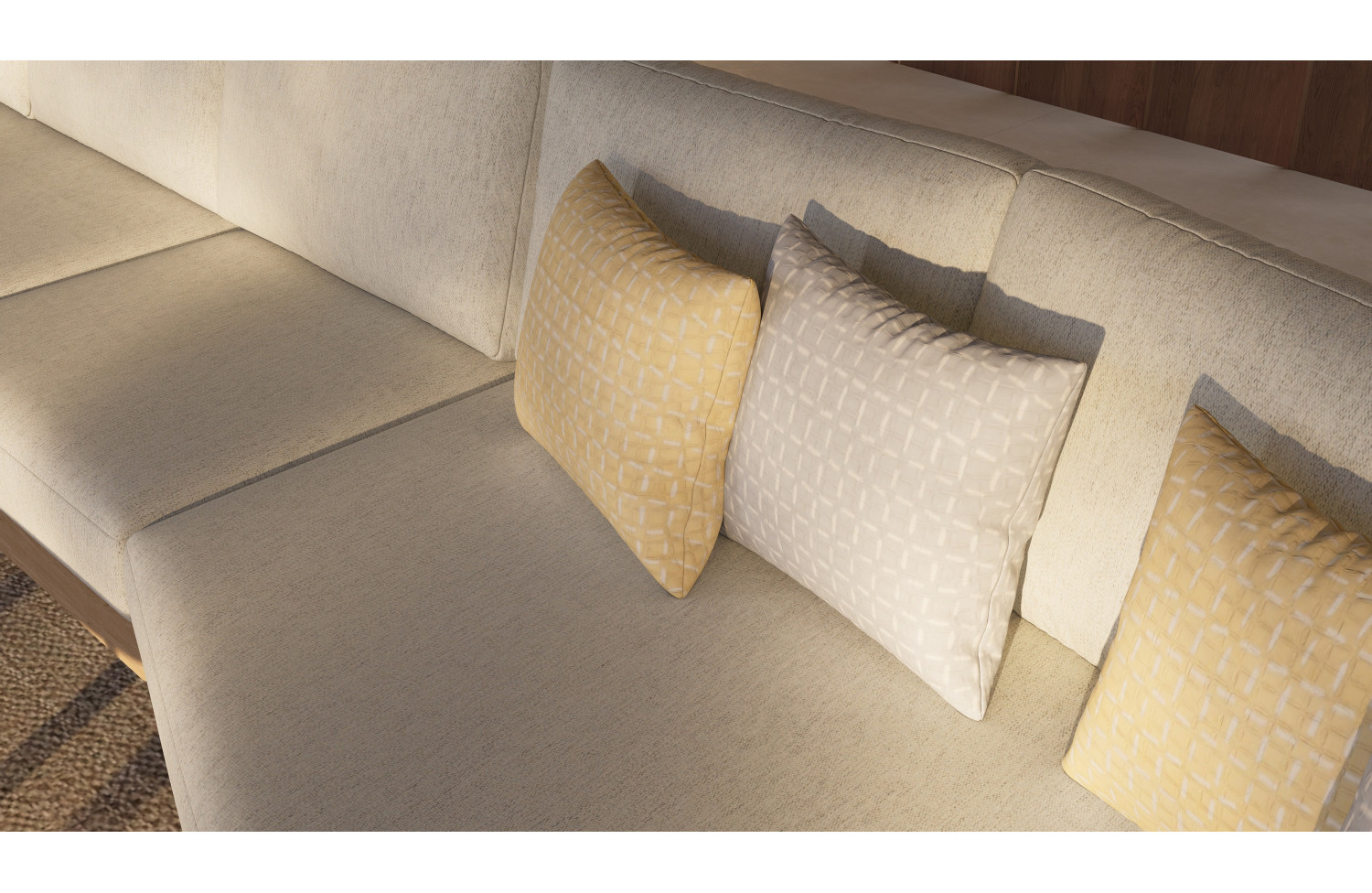 Диван 3-місний правий (з подушками) COUTURE LOUNGE 92415140 / NATURAL