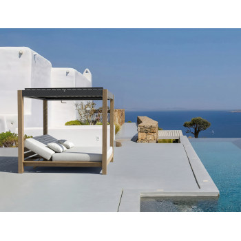 Ліжко з навісом (жалюзі) з подшками COUTURE SKY 91962520-OAK / NATURAL