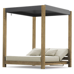 Ліжко з навісом (жалюзі) з подшками COUTURE SKY 91962520-OAK / NATURAL