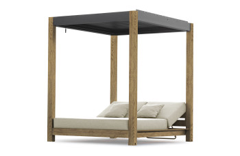 Ліжко з навісом (жалюзі) з подшками COUTURE SKY 91962520-OAK / NATURAL