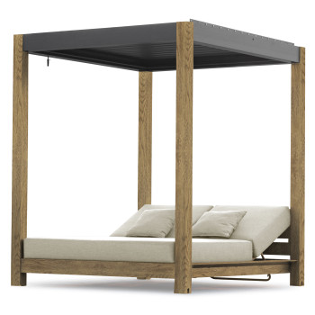 Ліжко з навісом (жалюзі) з подшками COUTURE SKY 91962520-OAK / NATURAL