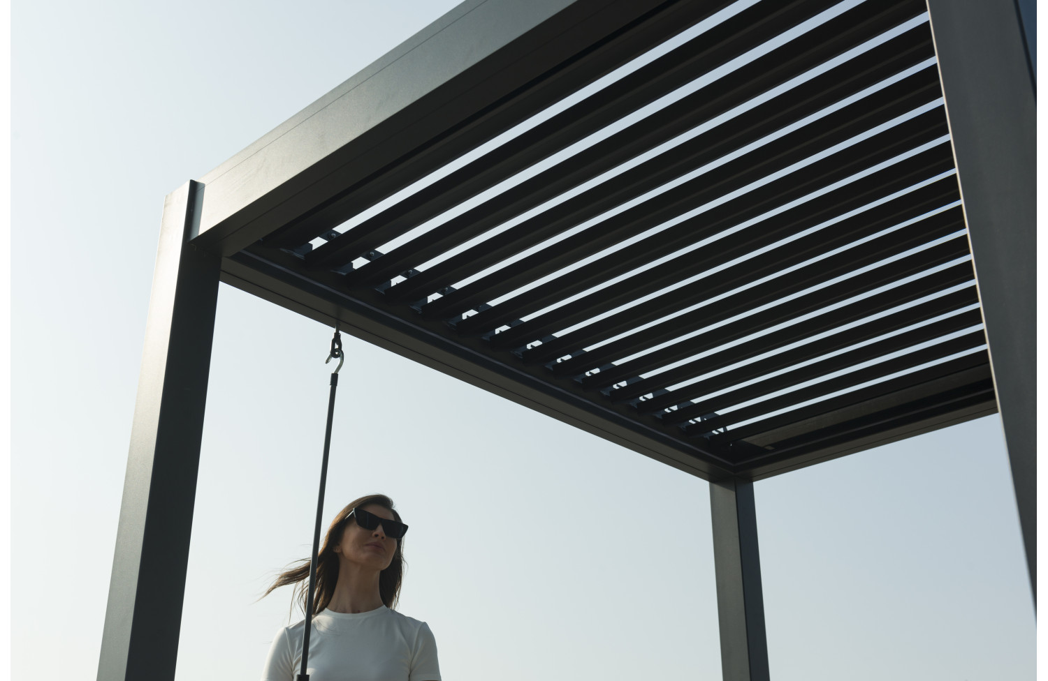 Ліжко з навісом (жалюзі) з подшками COUTURE SKY 91962520-A / ANTHRACITE