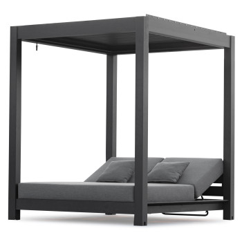 Ліжко з навісом (жалюзі) з подшками COUTURE SKY 91962520-A / ANTHRACITE