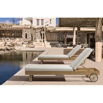 Шезлонг на колісч. (з подушками) COUTURE LOUNGE 92415510 / NATURAL