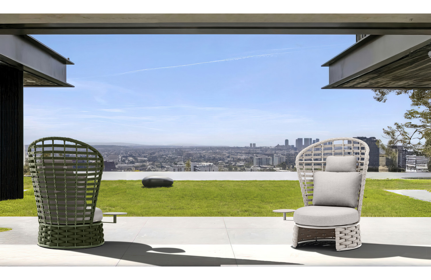 Крісло з високою спинкою (з подушками) COUTURE NOBLE NOBLE-G High-Back 92519530 / TAUPE