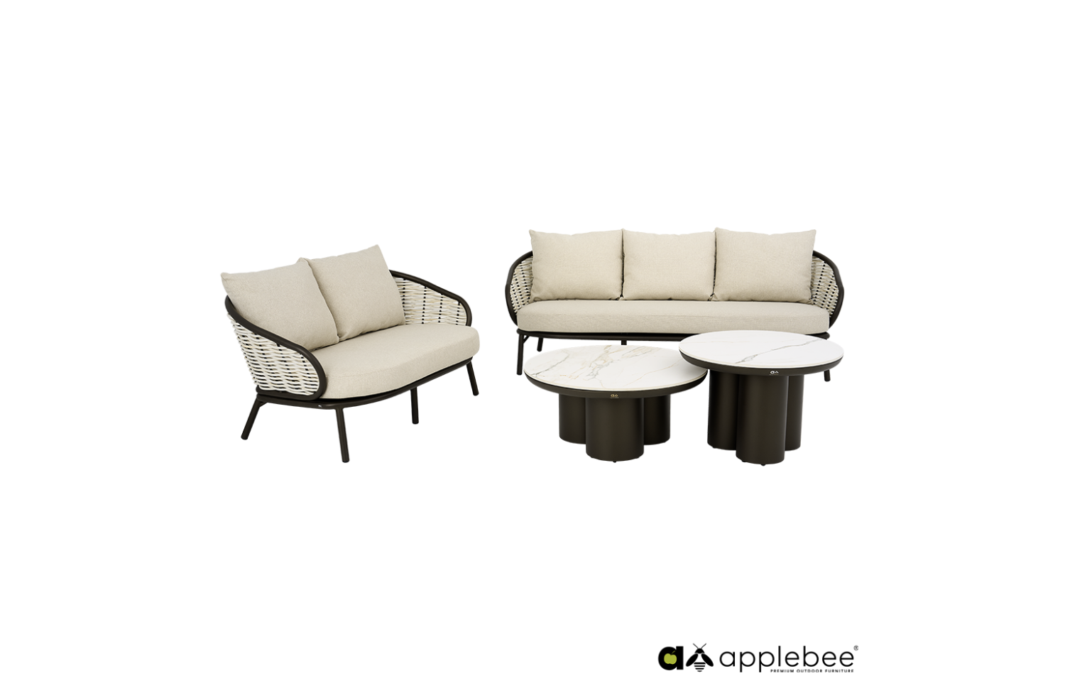 Диван 3-місний (з подушками) APPLE BEE PINE KEY 72000654 / BRONZE