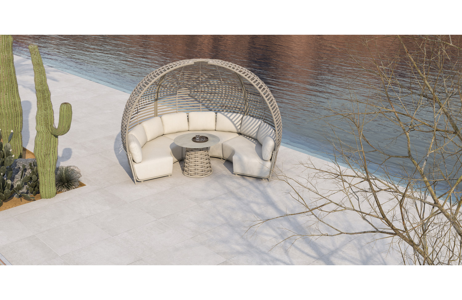 Стіл-лаунж / круглий д.90 COUTURE HUG 91933180 / TAUPE