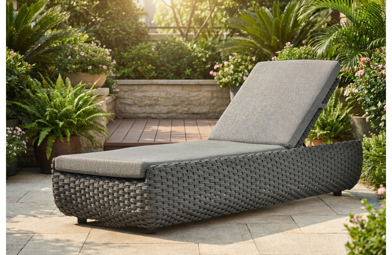 Sunlounger (with cushions) ALLEGRA AL 04G / ANTHRACITE