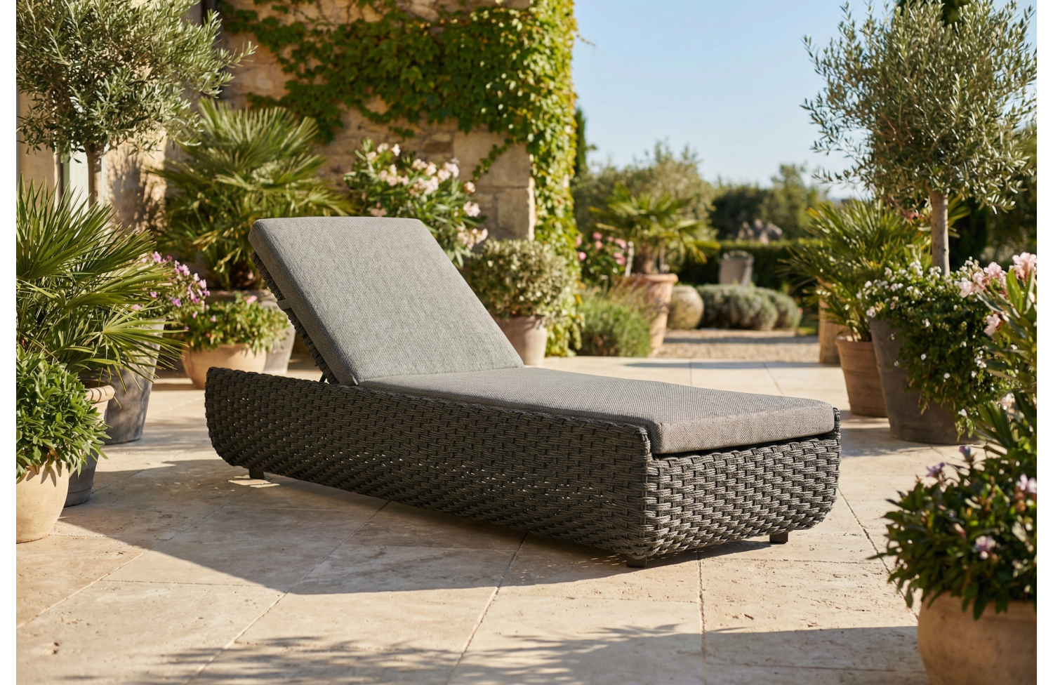 Sunlounger (with cushions) ALLEGRA AL 04G / ANTHRACITE