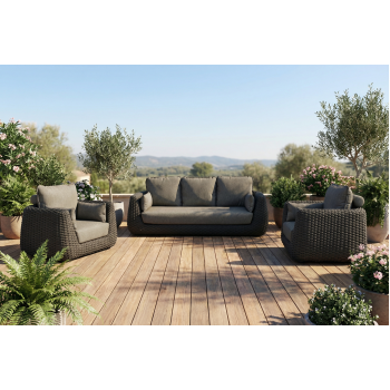 Sofa 3-osobowa (z poduszkami) ALLEGRA AL 02G / ANTRACYT