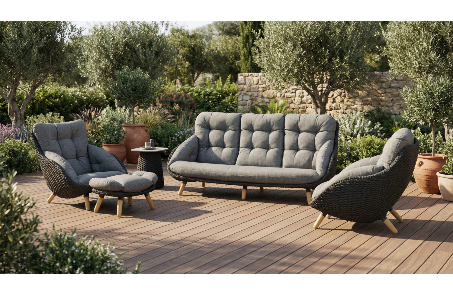 Fotel (z poduszkami) ALLEGRA KING AL 07G / ANTHRACITE