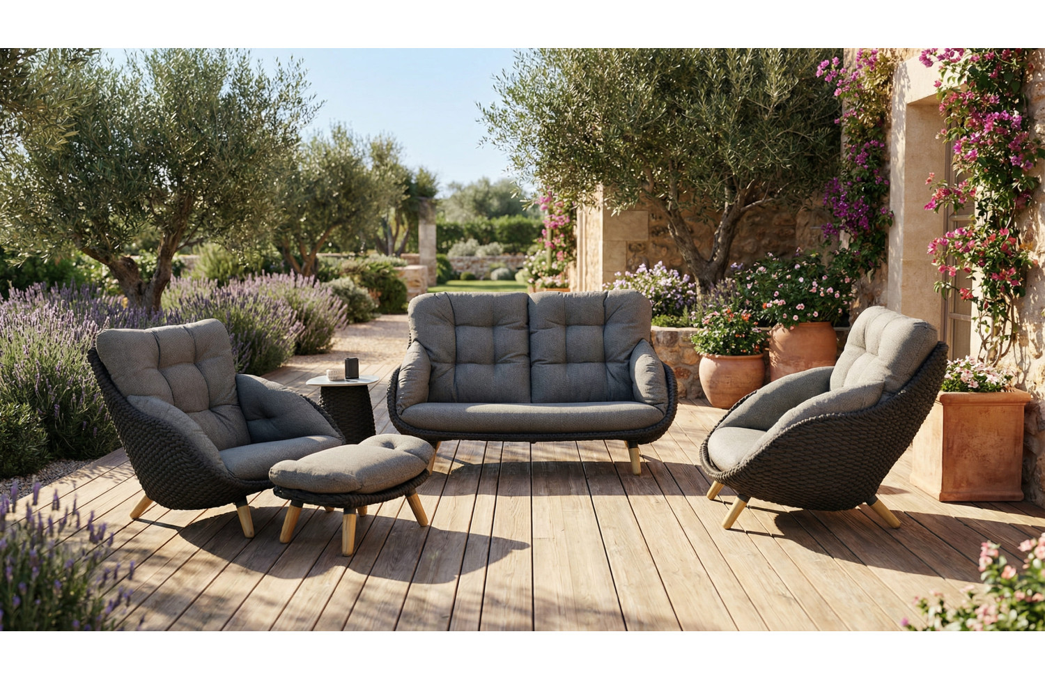 Lounge armchair (with cushions) ALLEGRA KING AL 07G / ANTHRACITE