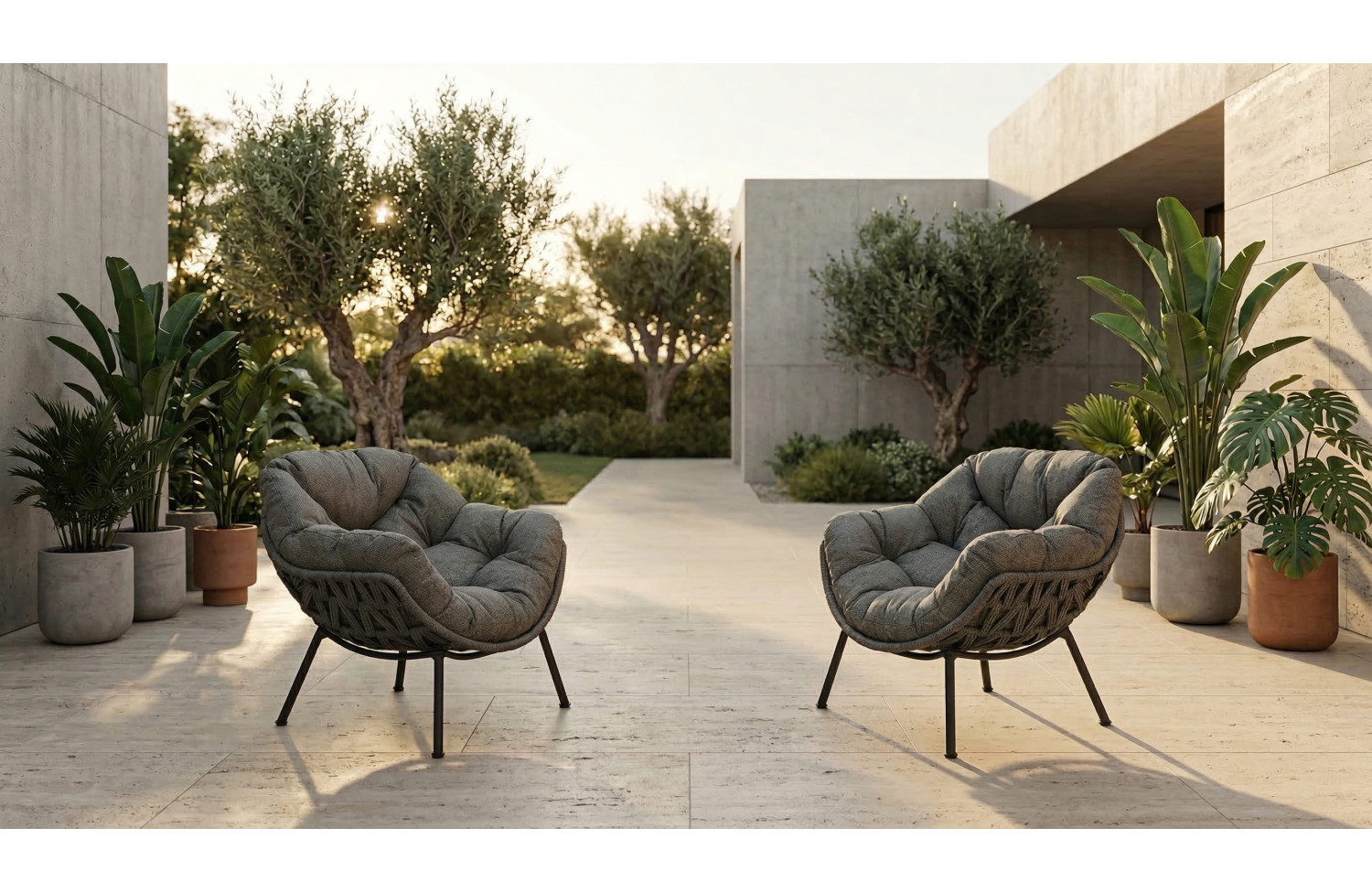 Lounge armchair S (with cushions) ALLEGRA EGG AL 13G / ANTHRACITE