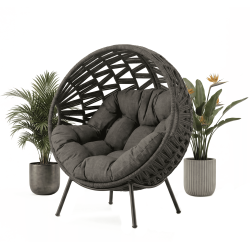 Lounge armchair large (L) (with cushions) ALLEGRA EGG AL 14G / ANTHRACITE