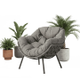 Fotel mały S (z poduszkami) ALLEGRA EGG AL 13G / ANTHRACITE