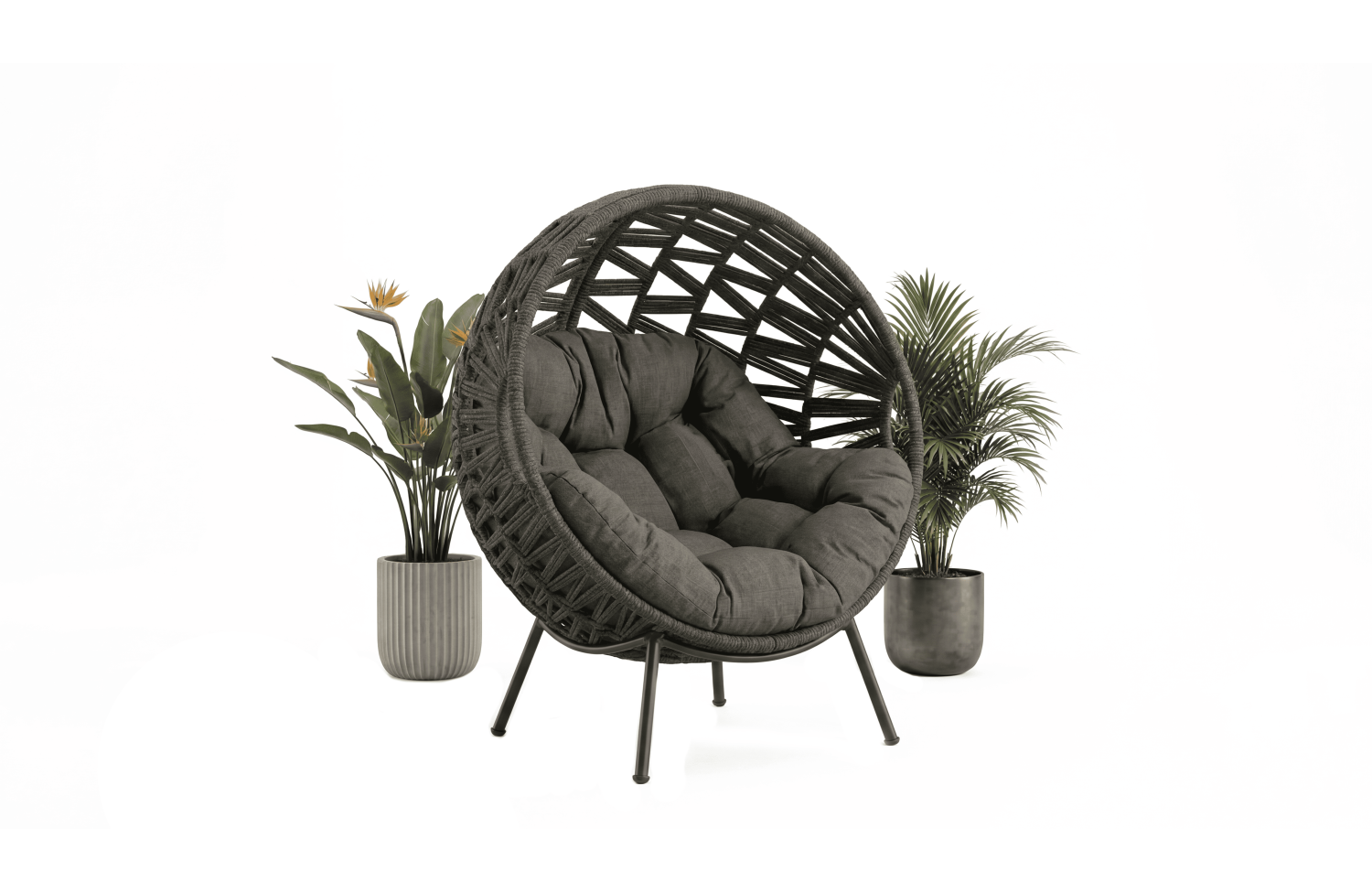 Fotel duży (L) (z poduszkami) ALLEGRA EGG AL 14G / ANTHRACITE