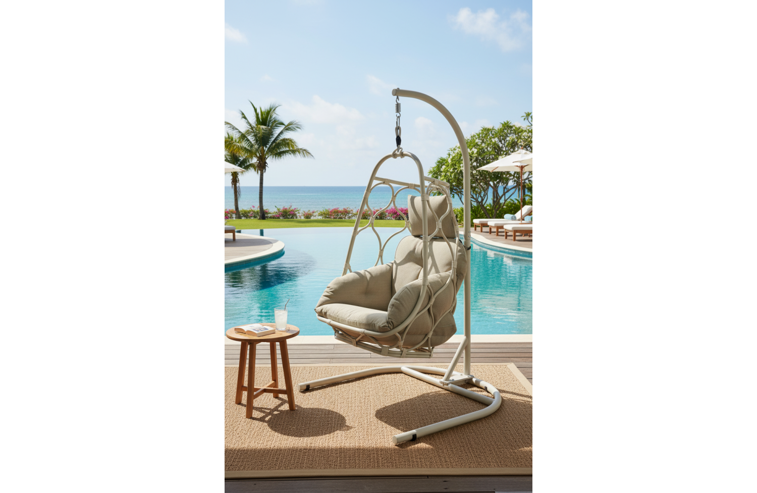 Hanging chair (with cushions) ALLEGRA AL 12T / TAUPE
