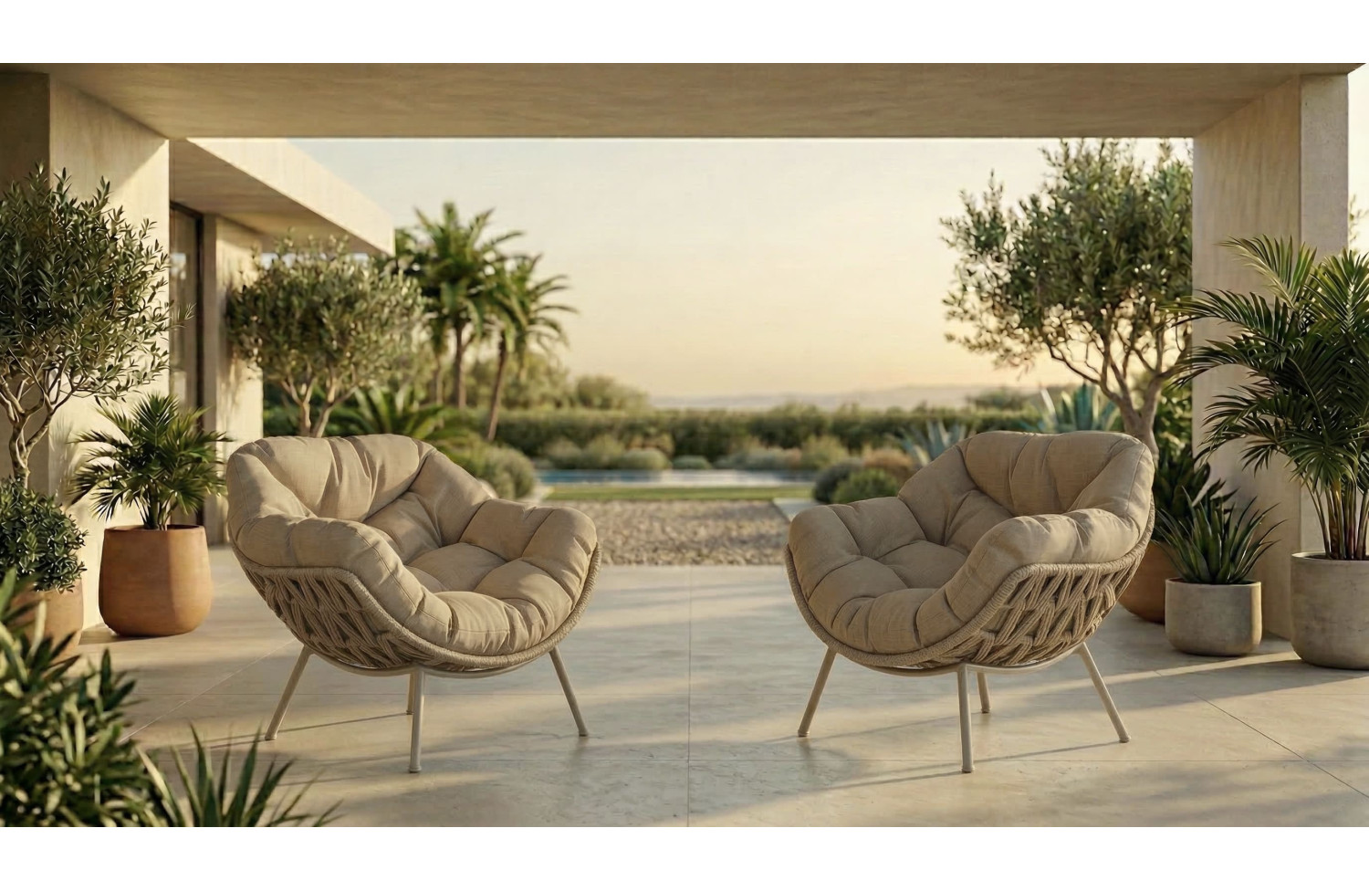 Lounge armchair (with cushions) - S ALLEGRA EGG AL 13T / TAUPE