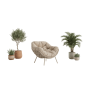 Lounge armchair (with cushions) - S ALLEGRA EGG AL 13T / TAUPE