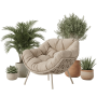Lounge armchair (with cushions) - S ALLEGRA EGG AL 13T / TAUPE