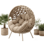 Lounge armchair (with cushions) - L ALLEGRA EGG AL 14T / TAUPE