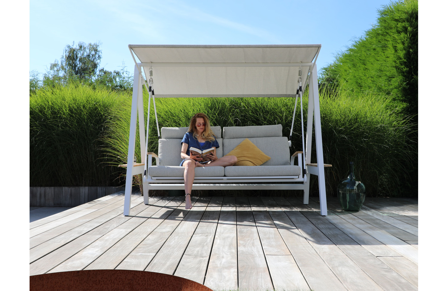 3-seater swing with canopy (with cushions) LAGOM DANDY Lm 10T / TAUPE