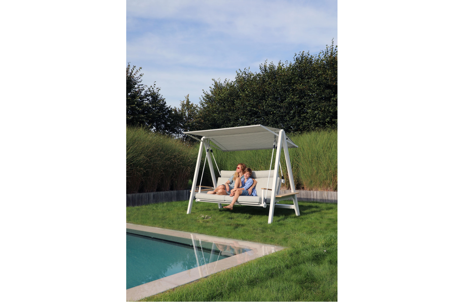 3-seater swing with canopy (with cushions) LAGOM DANDY Lm 10T / TAUPE