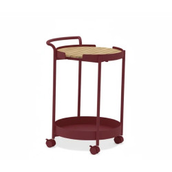 Serving table with wheels LAGOM BLOOM Lm 16R / BURGUNDY