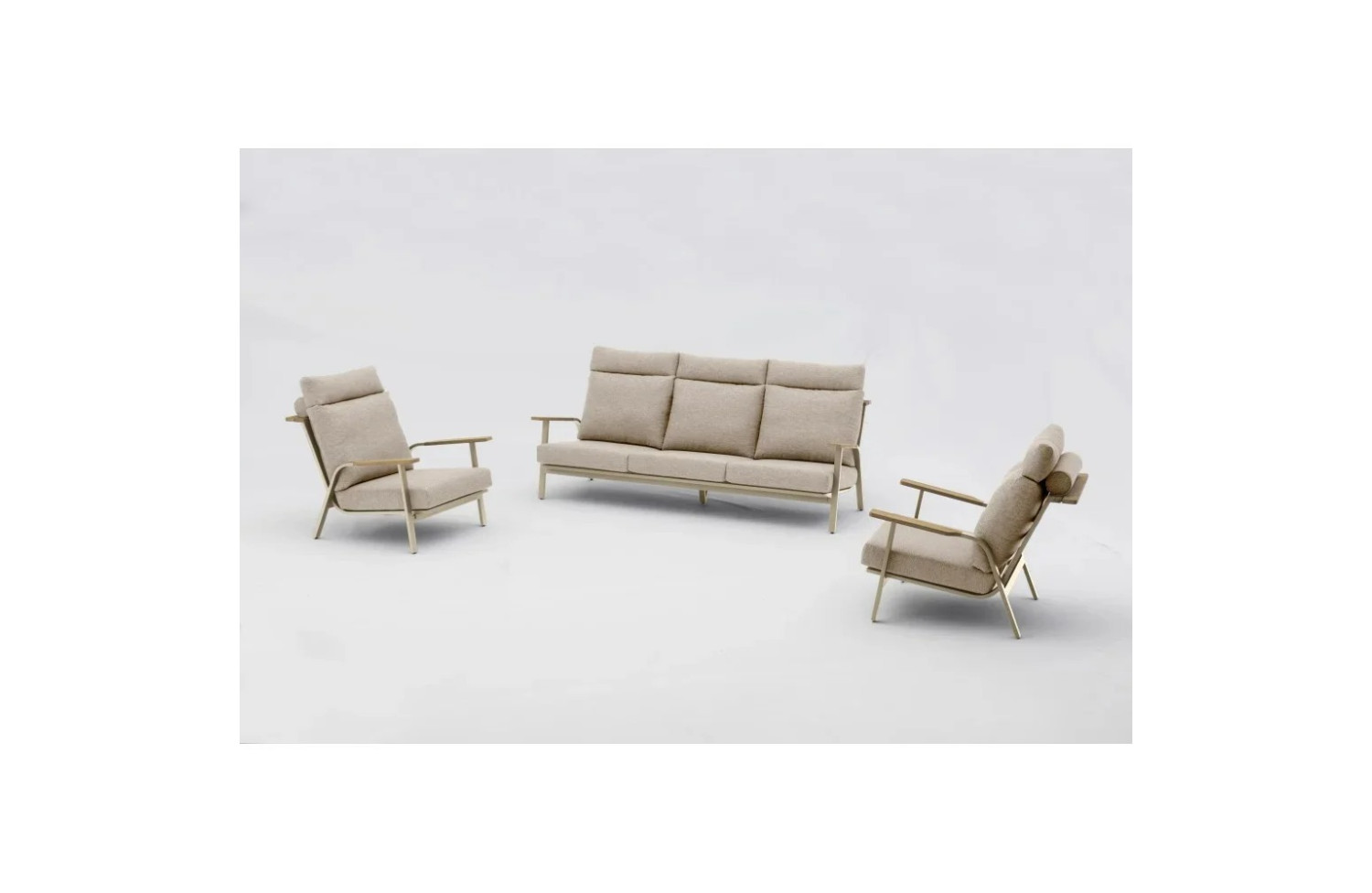 Fotel wypoczynkowy (z poduszkami) LAGOM DANDY Lm 12T / TAUPE