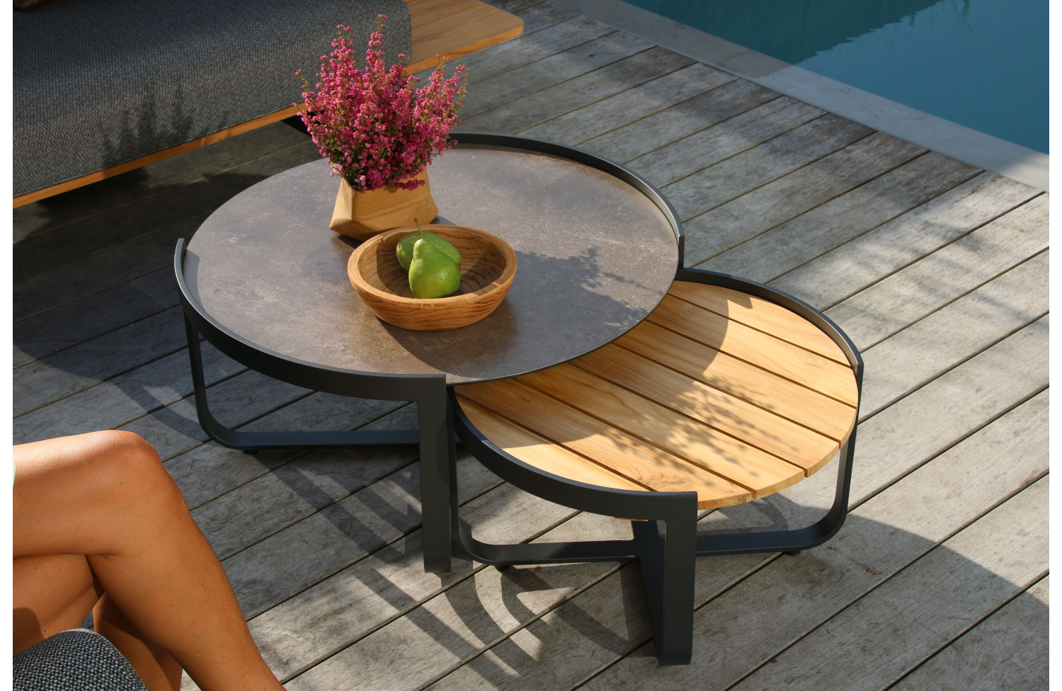 Кавовий столик 80*78 LAGOM BLOOM Lm 81G / ANTHRACITE