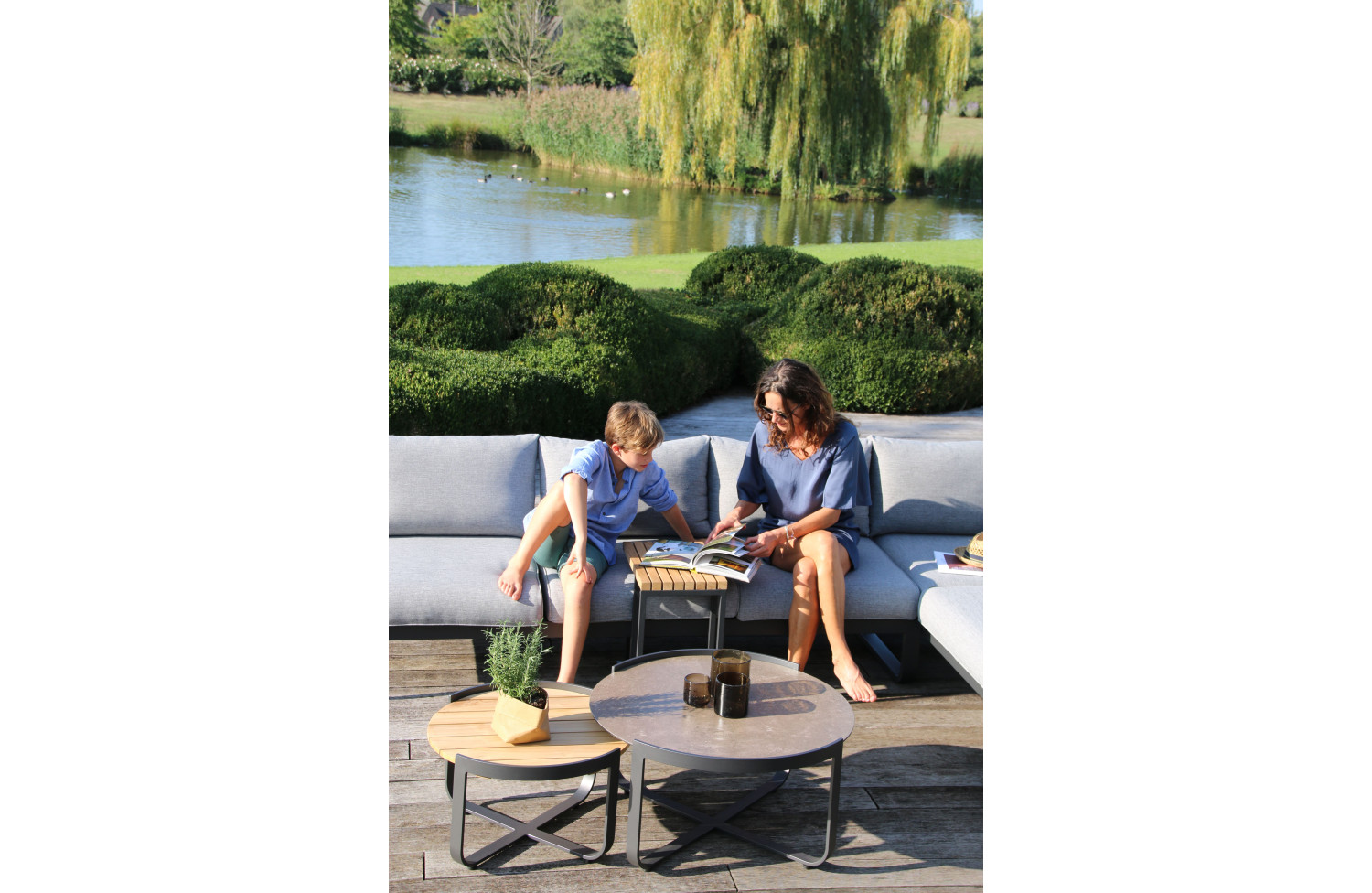 Кавовий столик 80*78 LAGOM BLOOM Lm 81G / ANTHRACITE