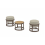 2-footrest set (with cushions) + table LAGOM TOTEM-3 Lm 14B / DARK TAUPE