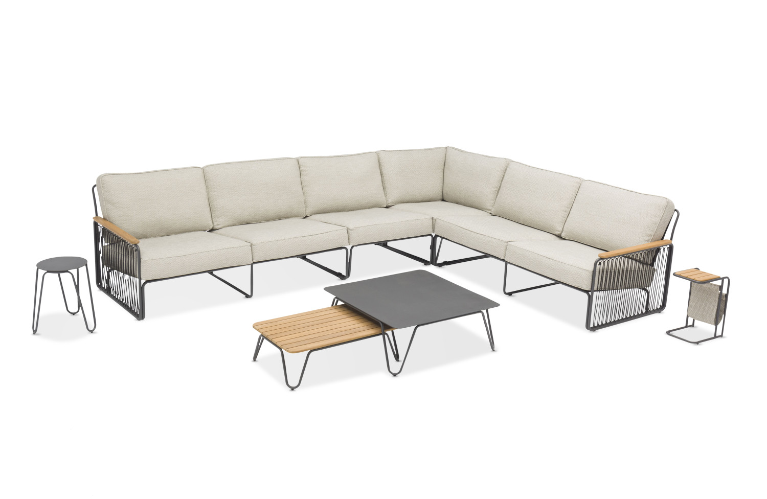 Coffee table 80*80 (alu) LAGOM RIVA Lm 37G Lm /ANTHRACITE