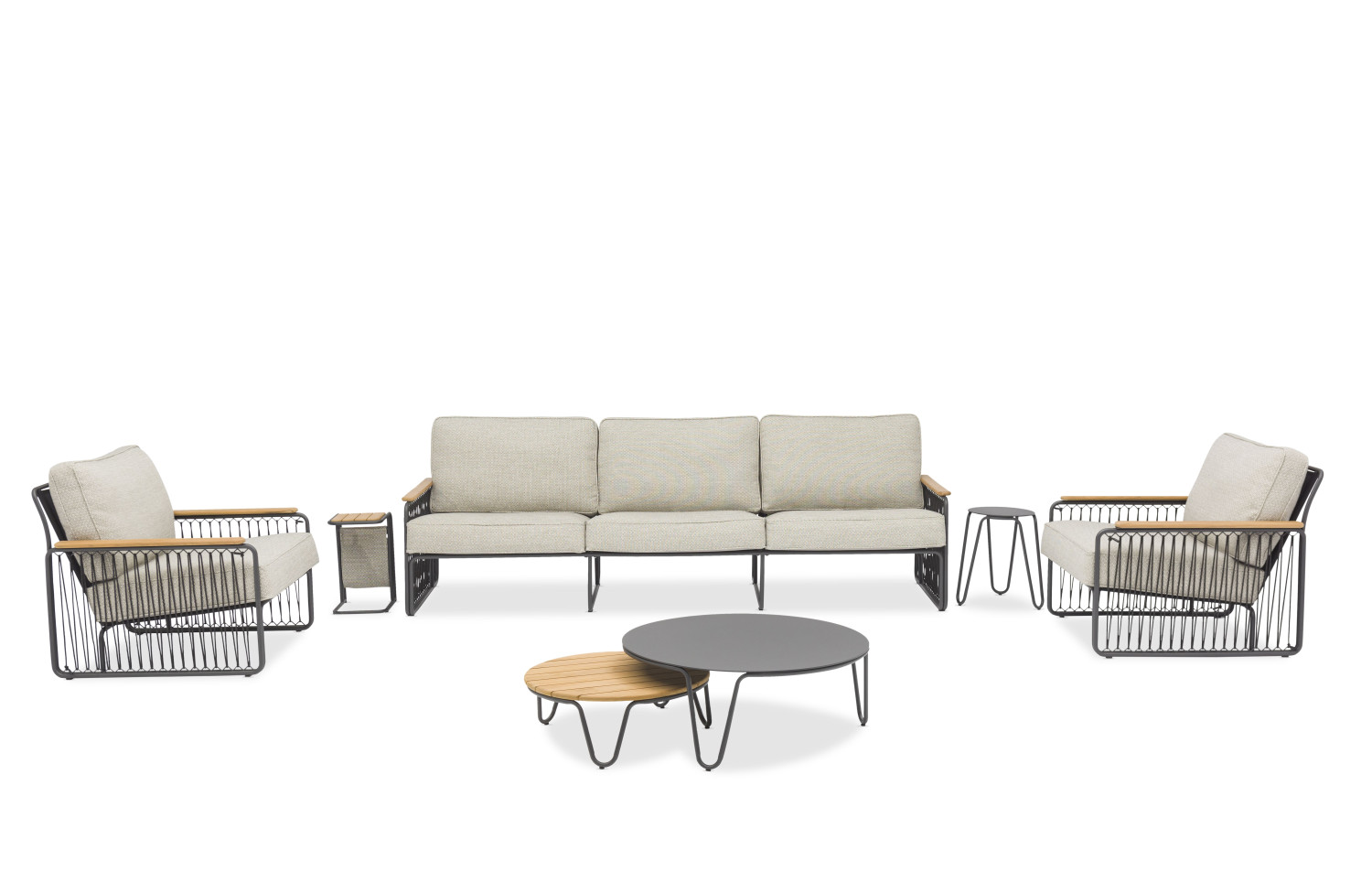 Coffee table / ROUND / d.80 (alu) LAGOM RIVA Lm 39G / ANTHRACITE