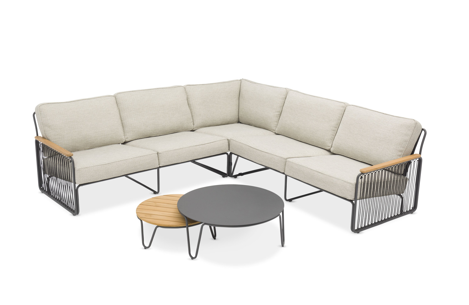 Coffee table / ROUND / d.60 (teak) LAGOM RIVA Lm 40G / ANTHRACITE