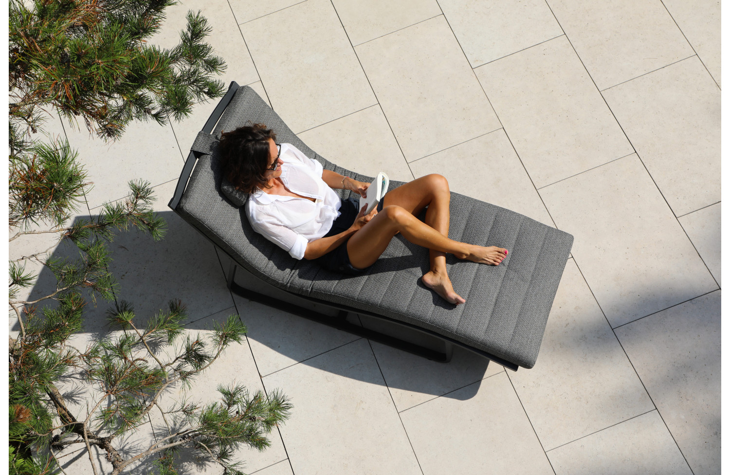 Sunlounger (with cushion) LAGOM FLOW Lm 22T / TAUPE