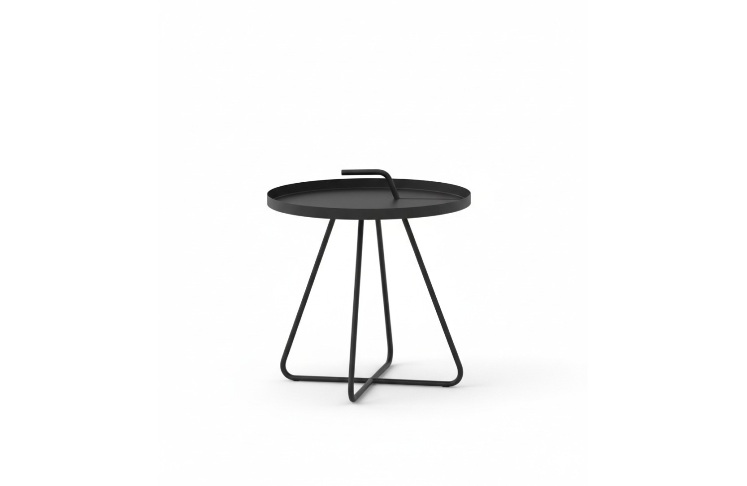 Round side table with a tray (alu) d.44 LAGOM HOOK Lm 62G / ANTHRACITE